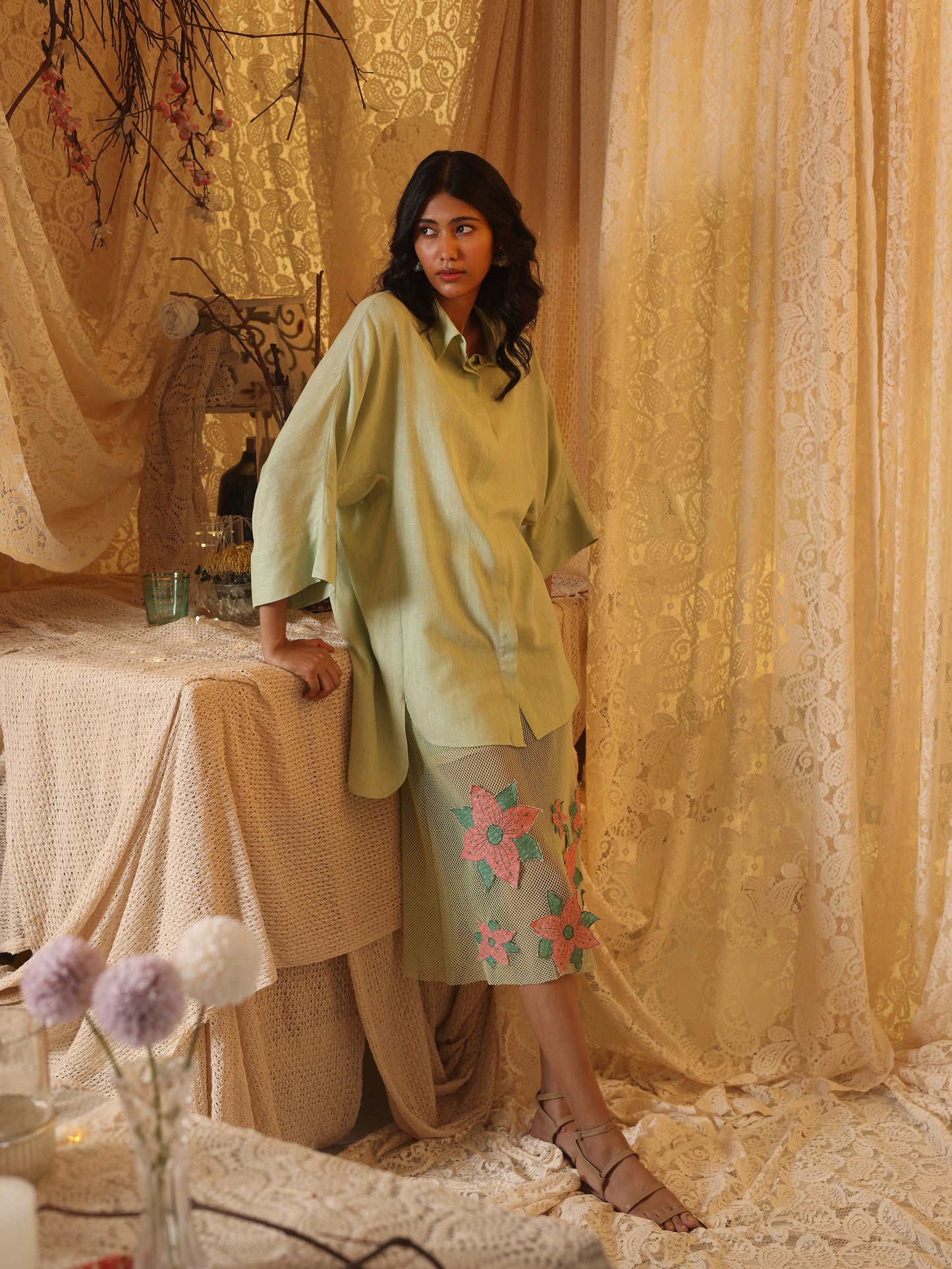 Mint Green Linen Shirt