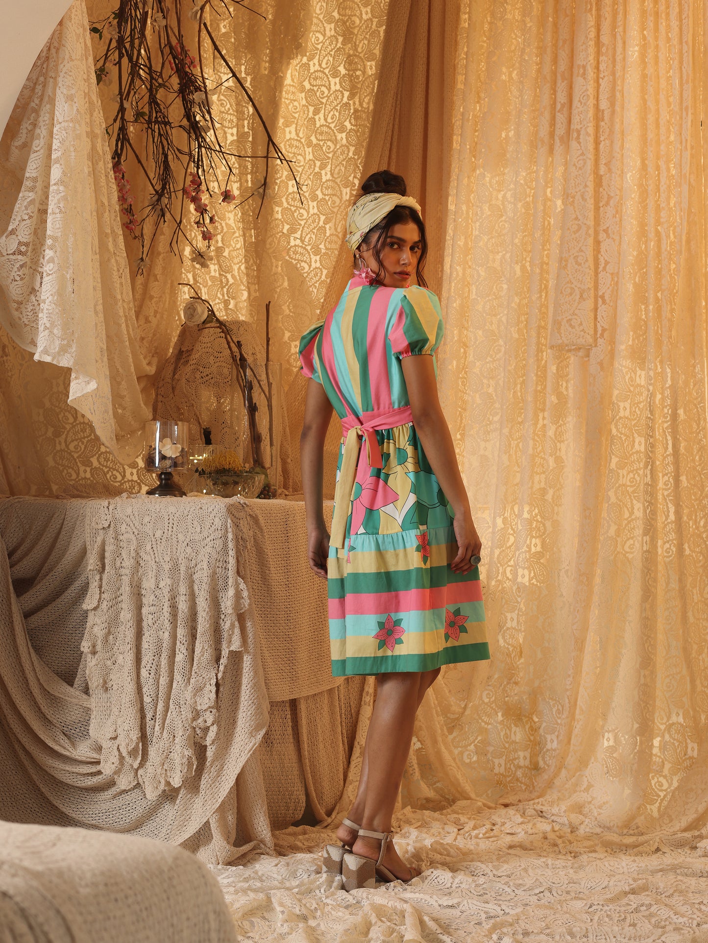 Multicolor Short Tier Dress