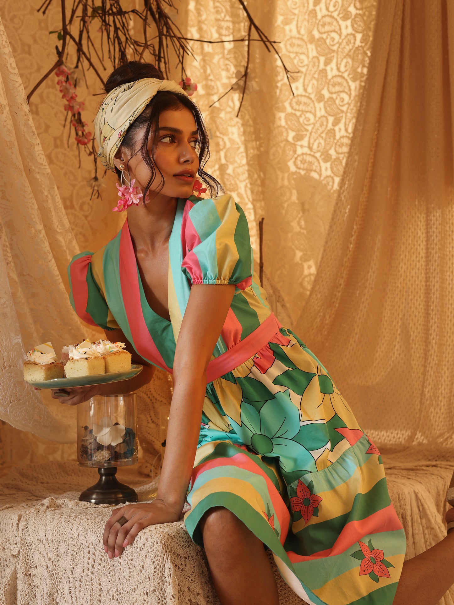 Multicolor Short Tier Dress