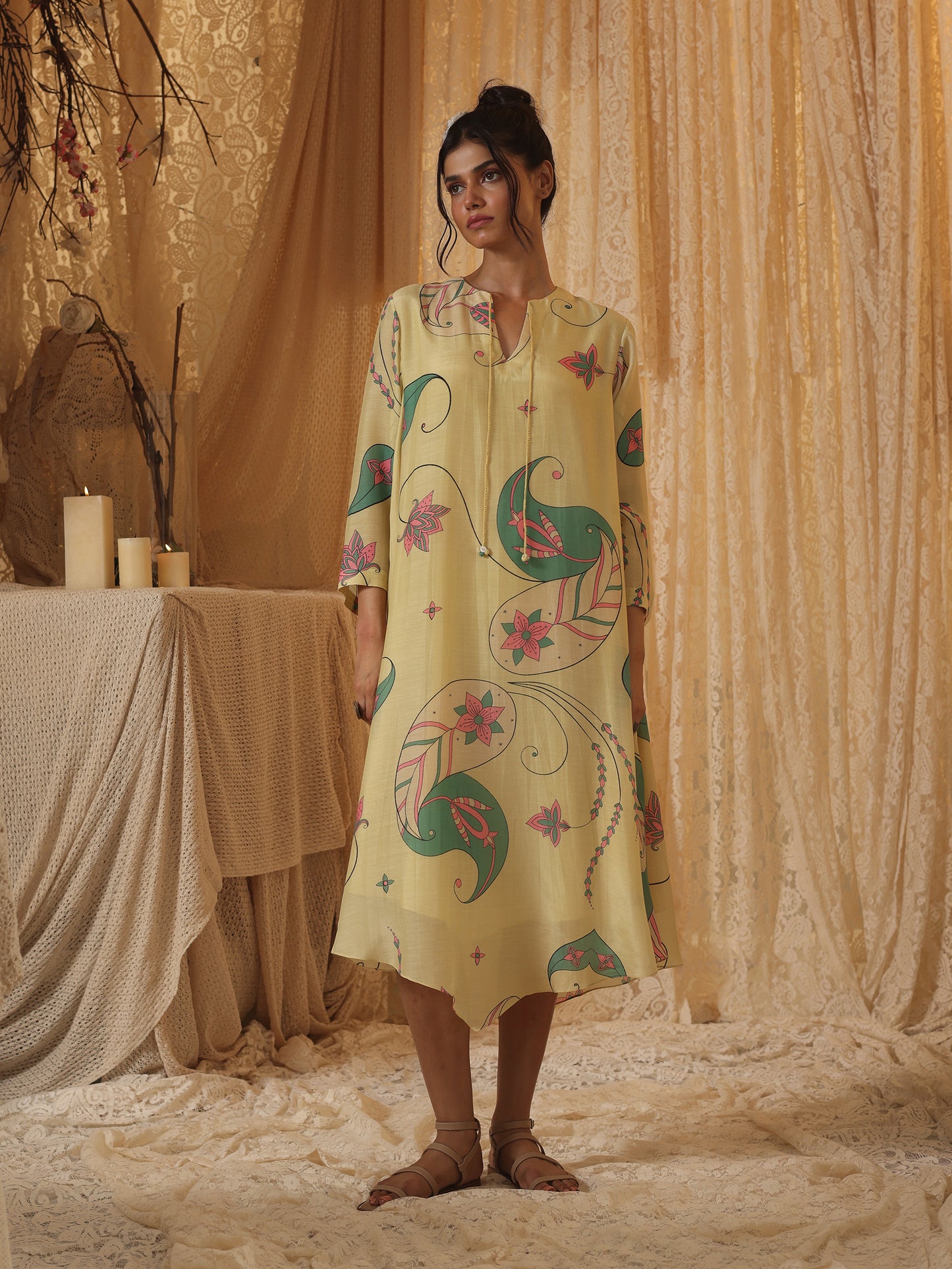 Yellow Paisley Tunic Dress