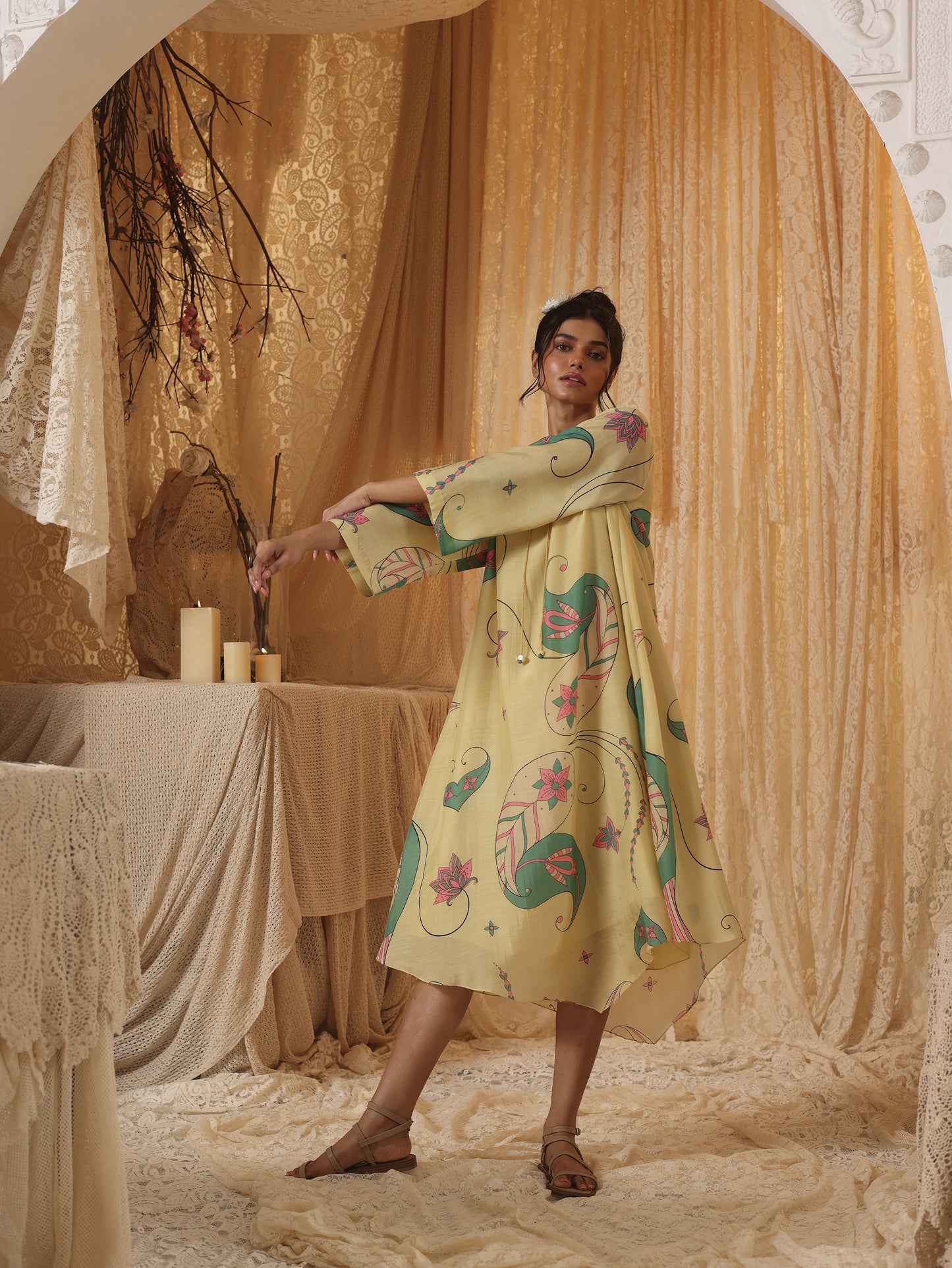 Yellow Paisley Tunic Dress