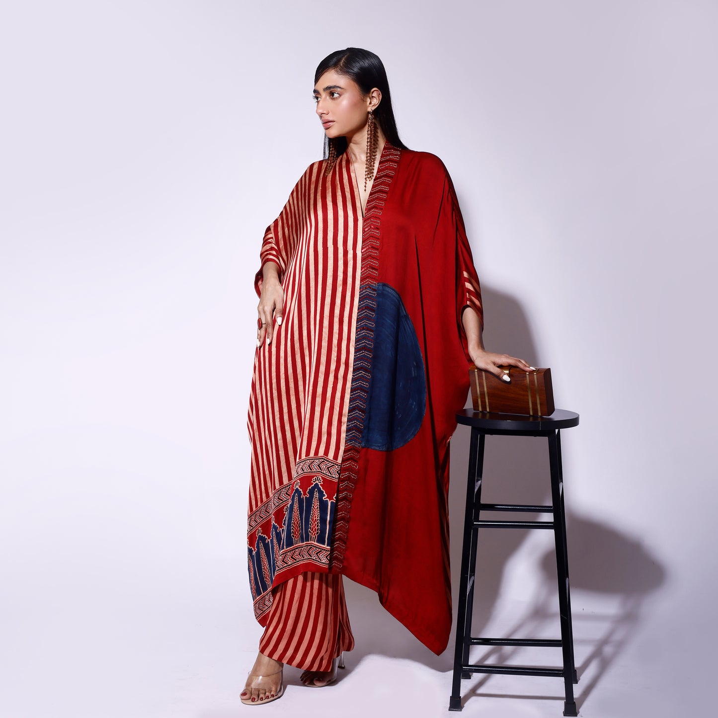 Stripe Circle Cape Dress