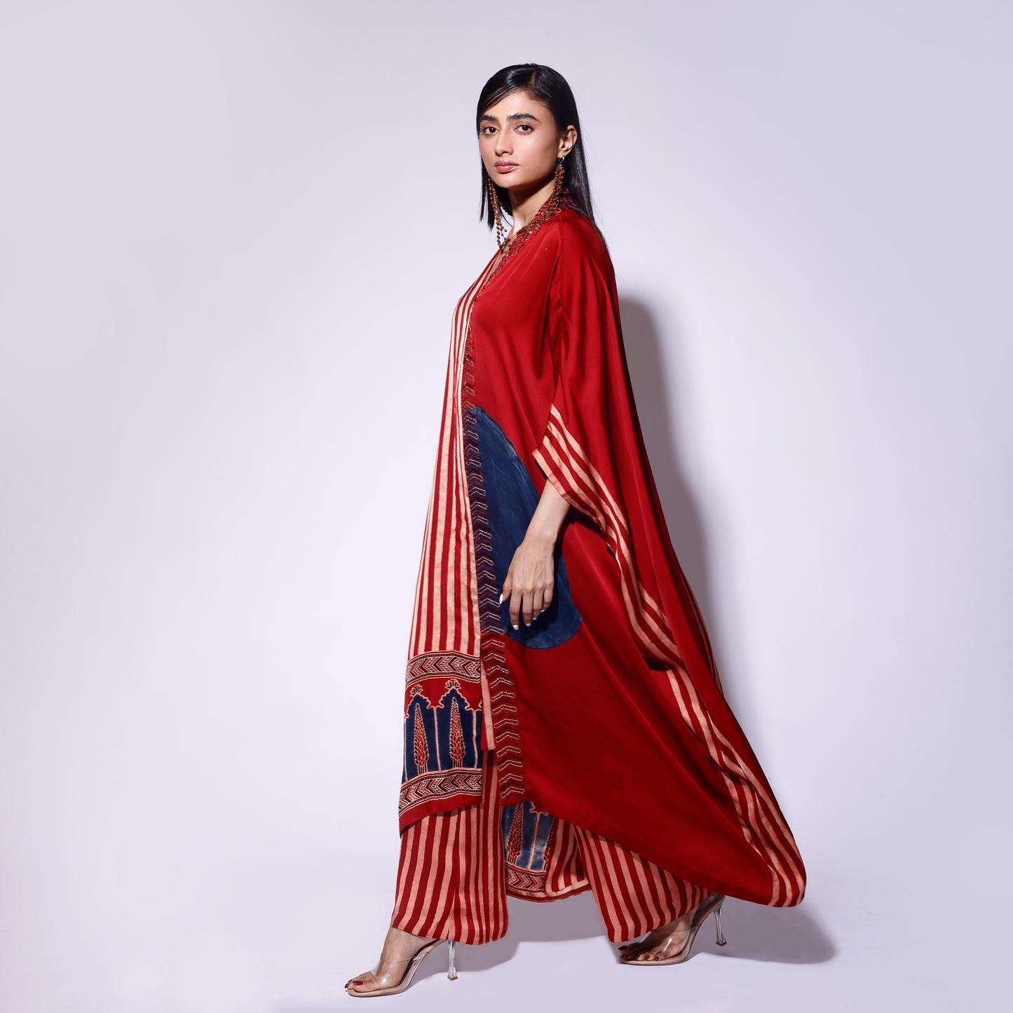 Stripe Circle Cape Dress