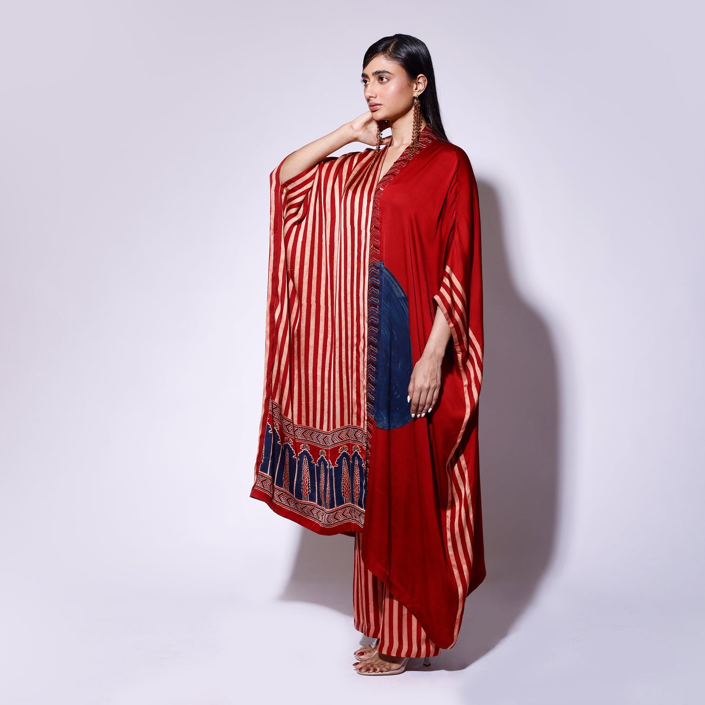 Stripe Circle Cape Dress
