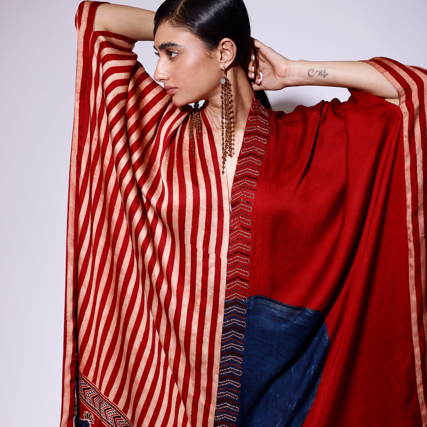 Stripe Circle Cape Dress