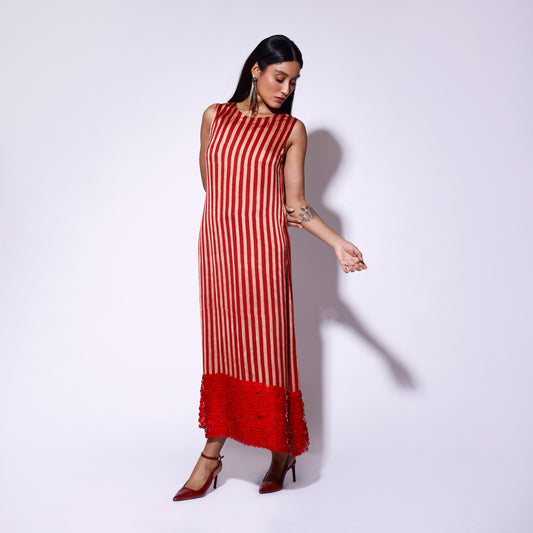 Red White Stripe Midi