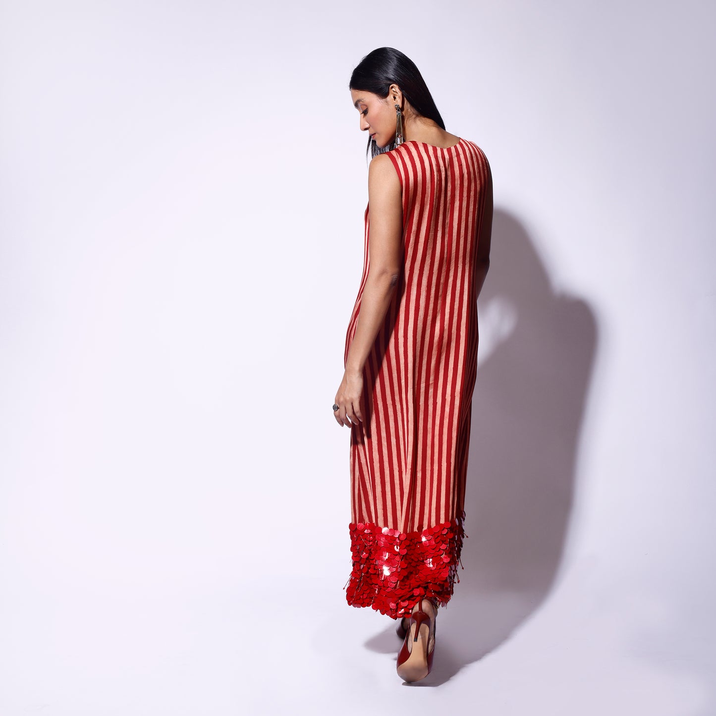 Red White Stripe Midi