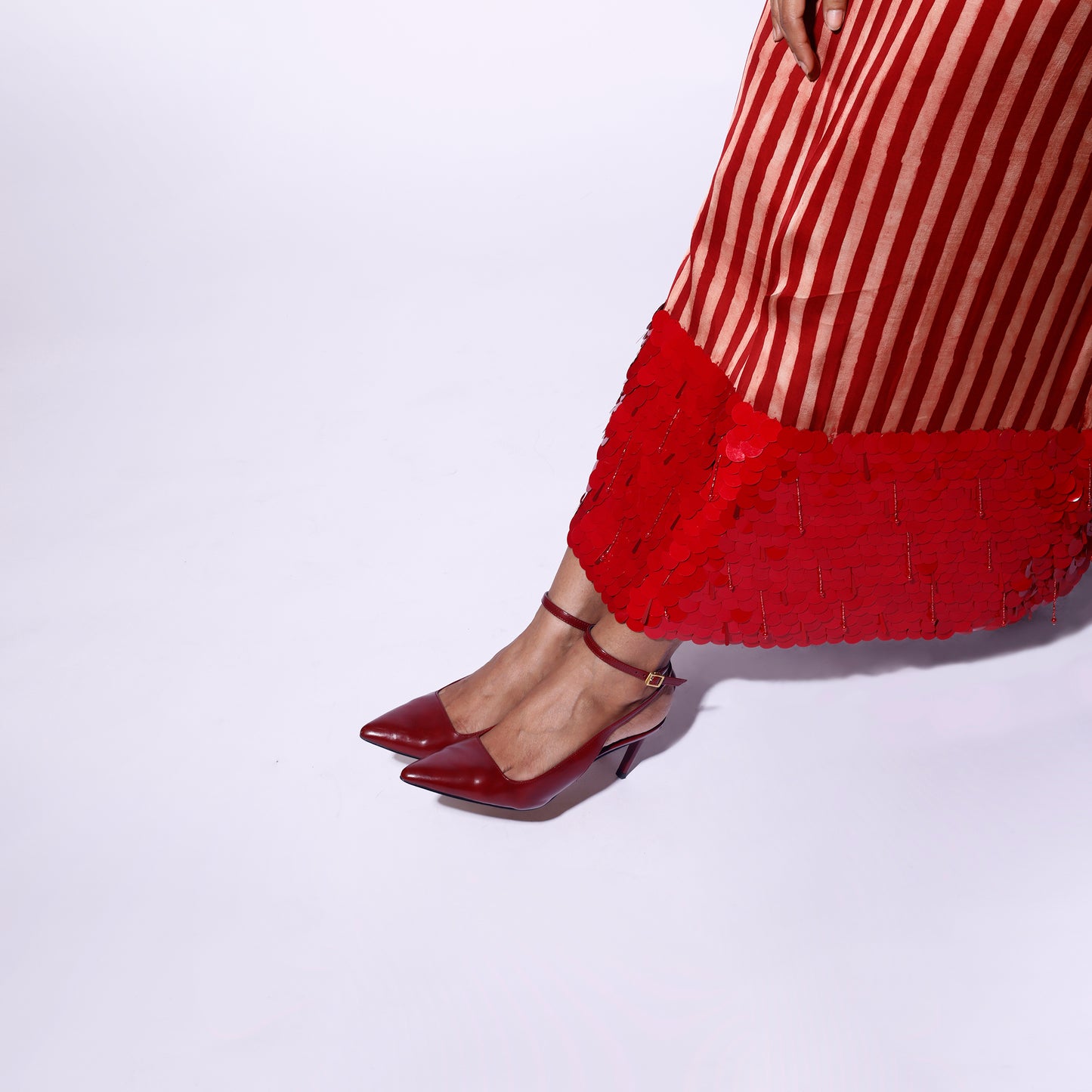 Red White Stripe Midi