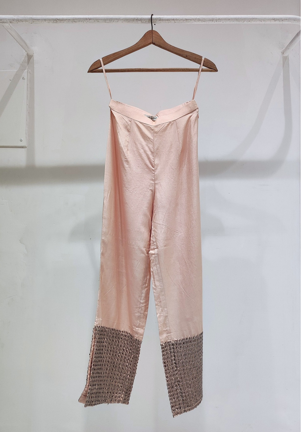 Peach Embroidered Pants