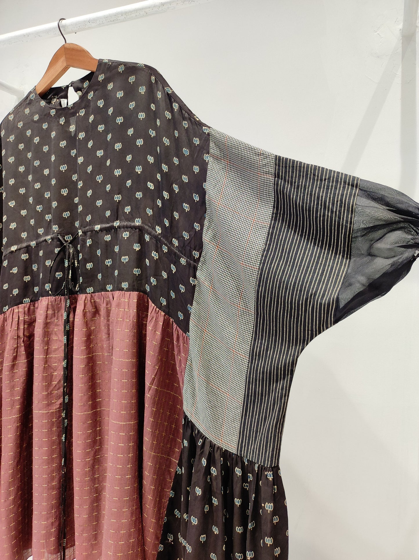 Vintage Lotus Drawstring Dress