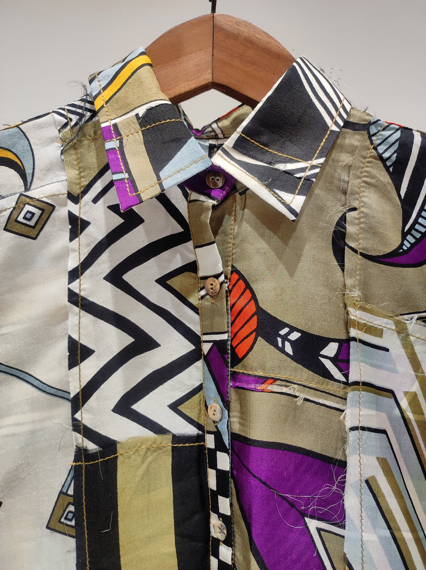 Patched Drawstring Shirt