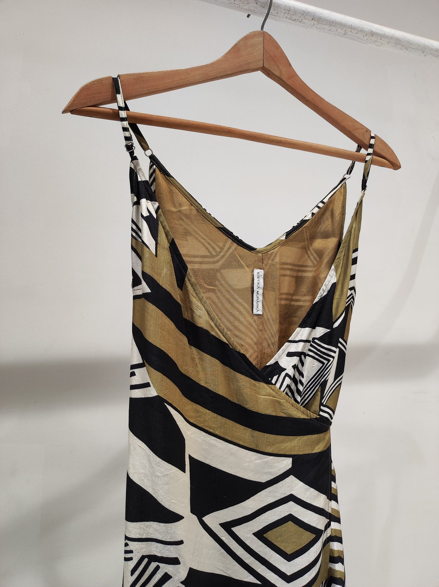 Olive Black Spaghetti Wrap Dress