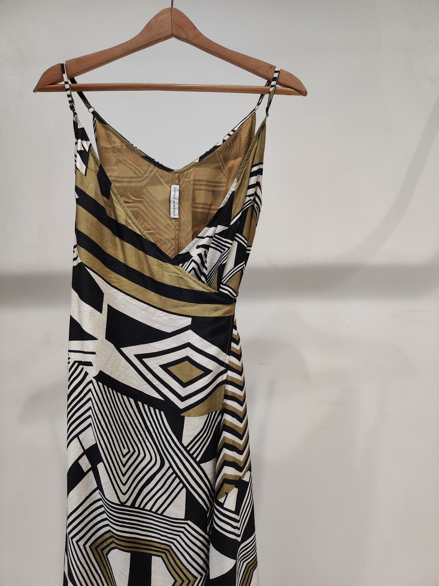 Olive Black Spaghetti Wrap Dress