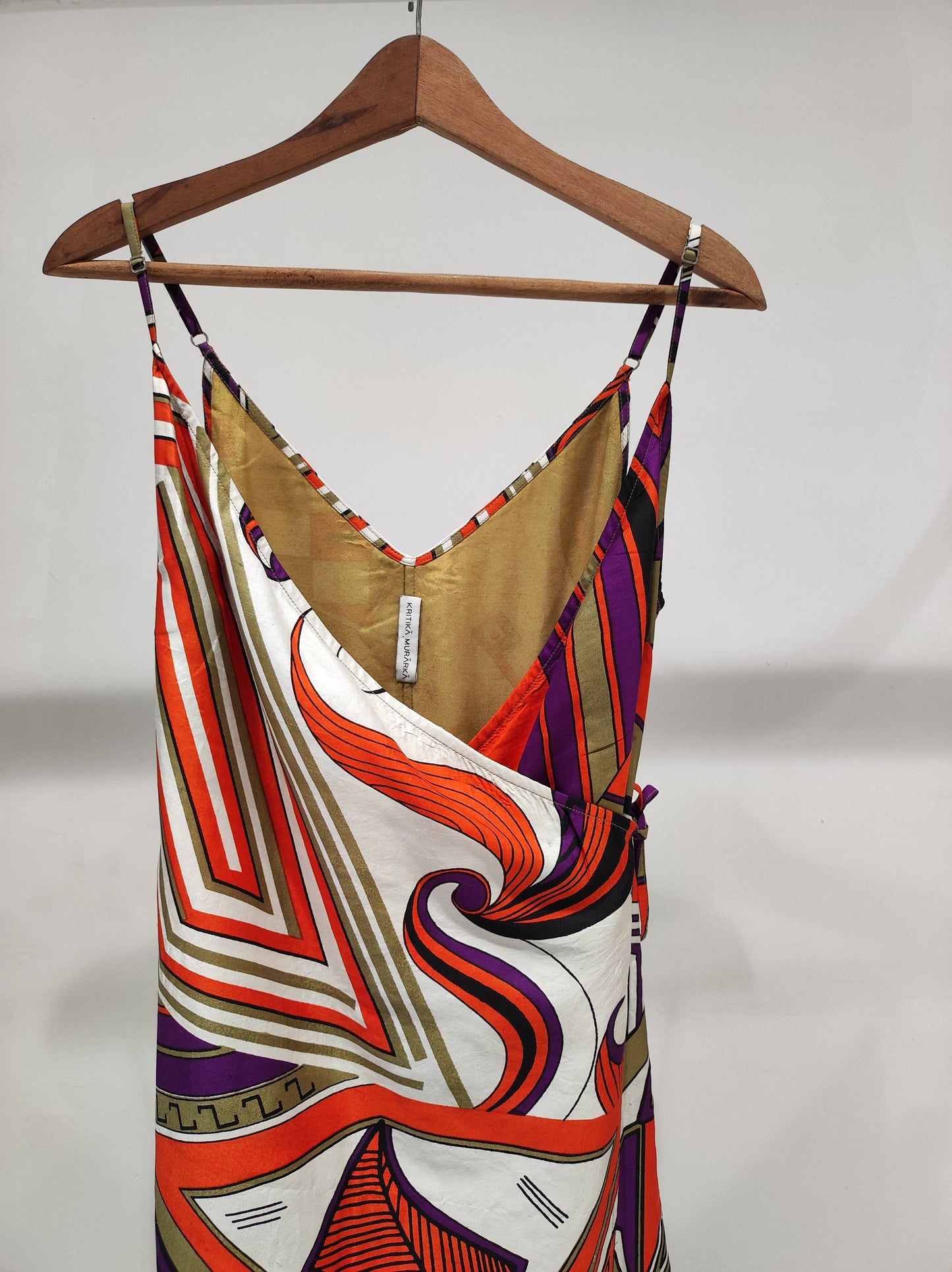 Tangerine Spaghetti Wrap Dress