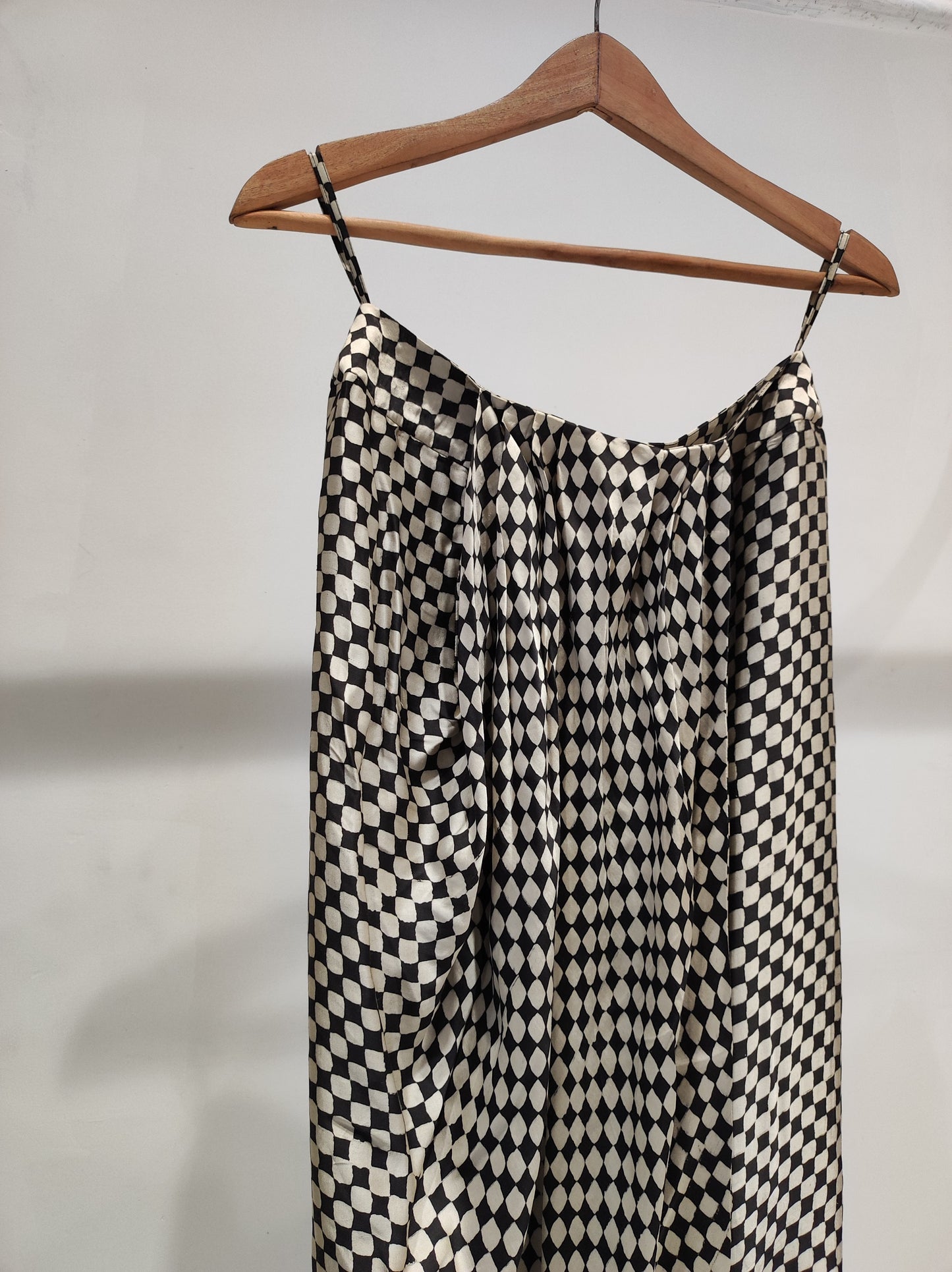 Ajrakh Checks Drape Skirt