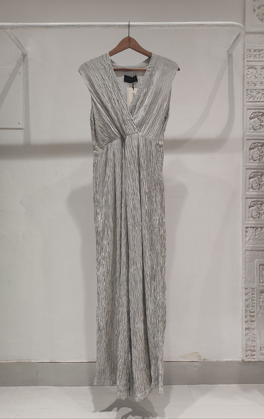 White Crushed Wrap Jumpsuit