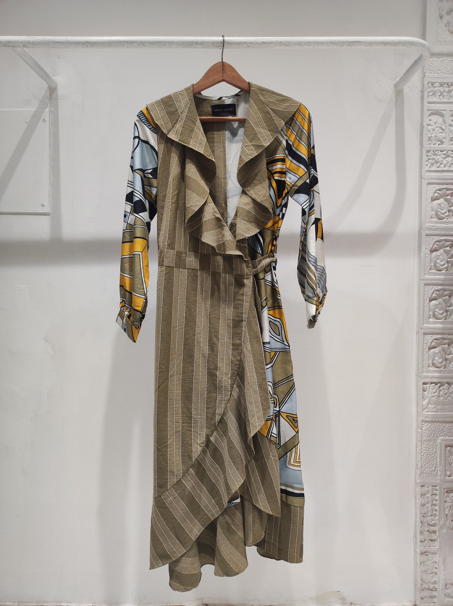 Half & Half Wrap Dress