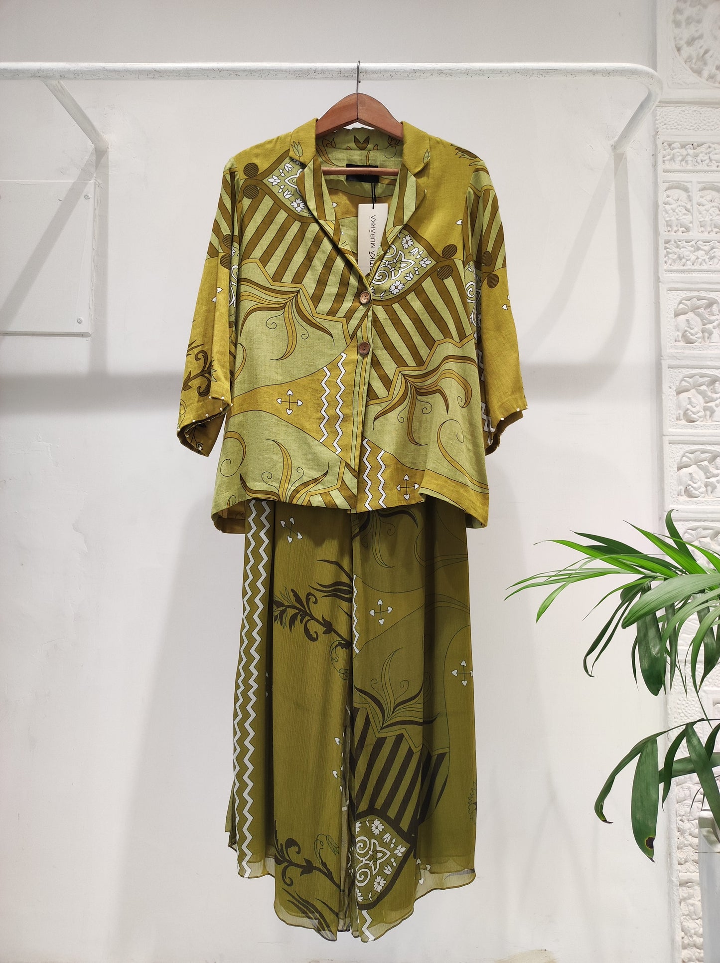 Olive Chiffon Pants