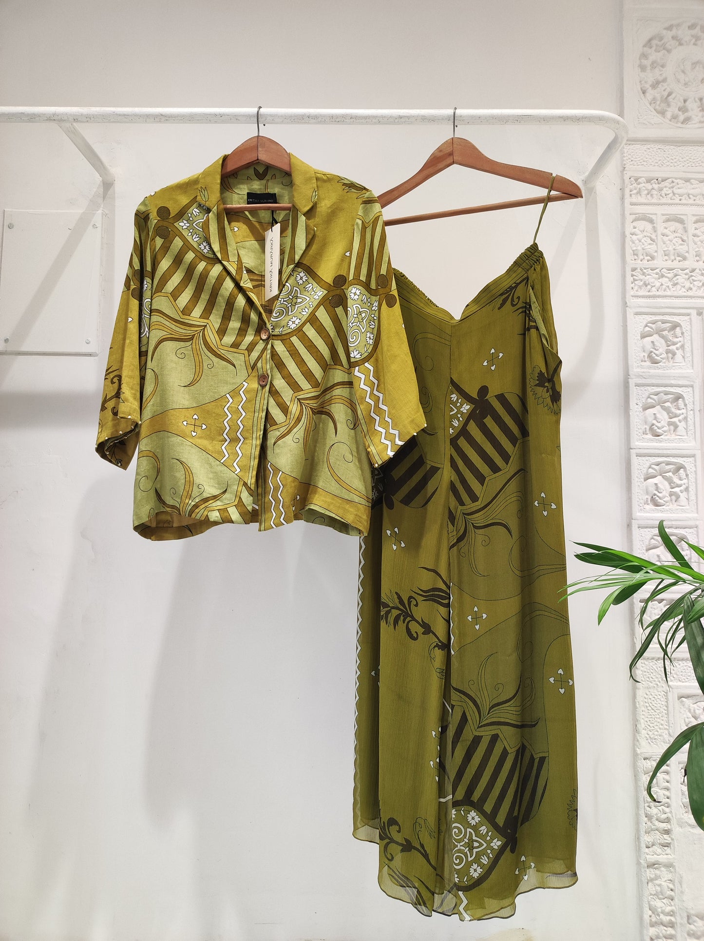 Olive Chiffon Pants