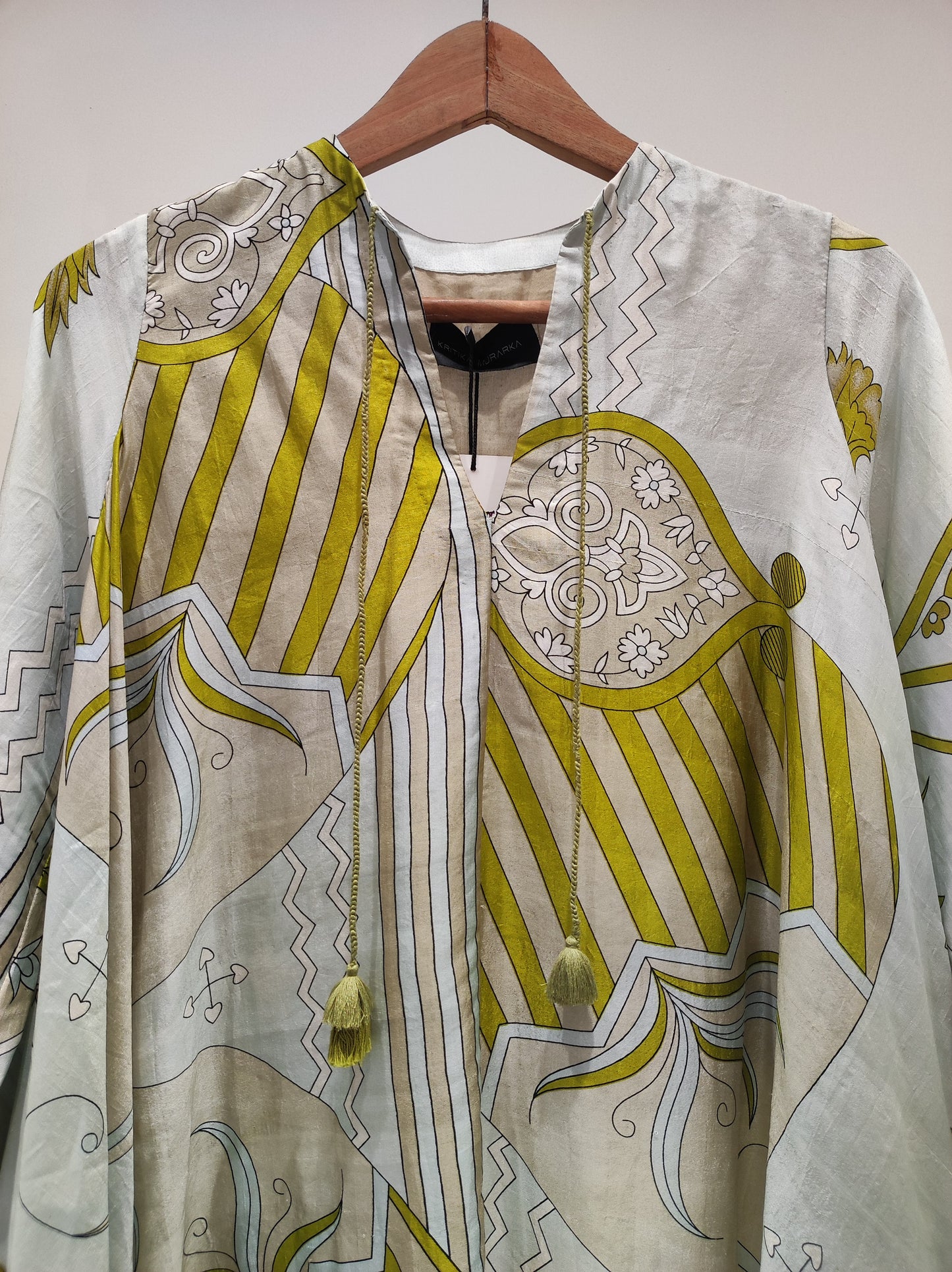 Sky Blue Green Silk Tunic Top