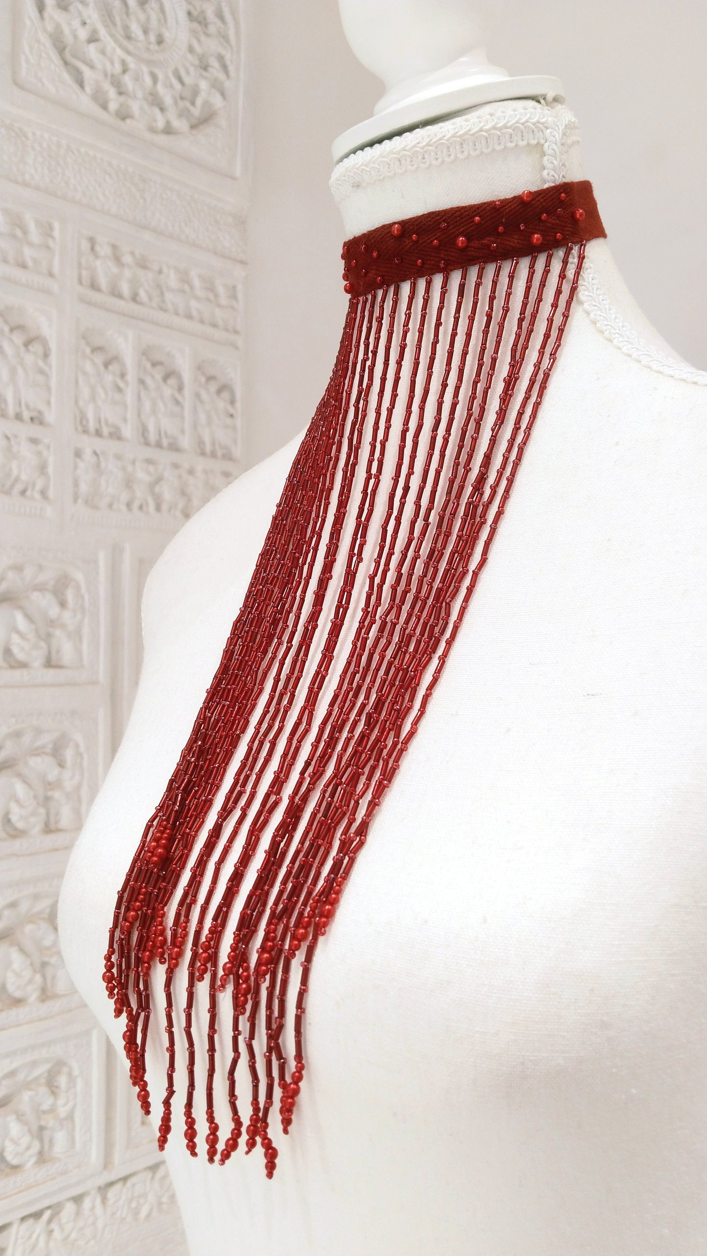 Red Sequin Neckpiece