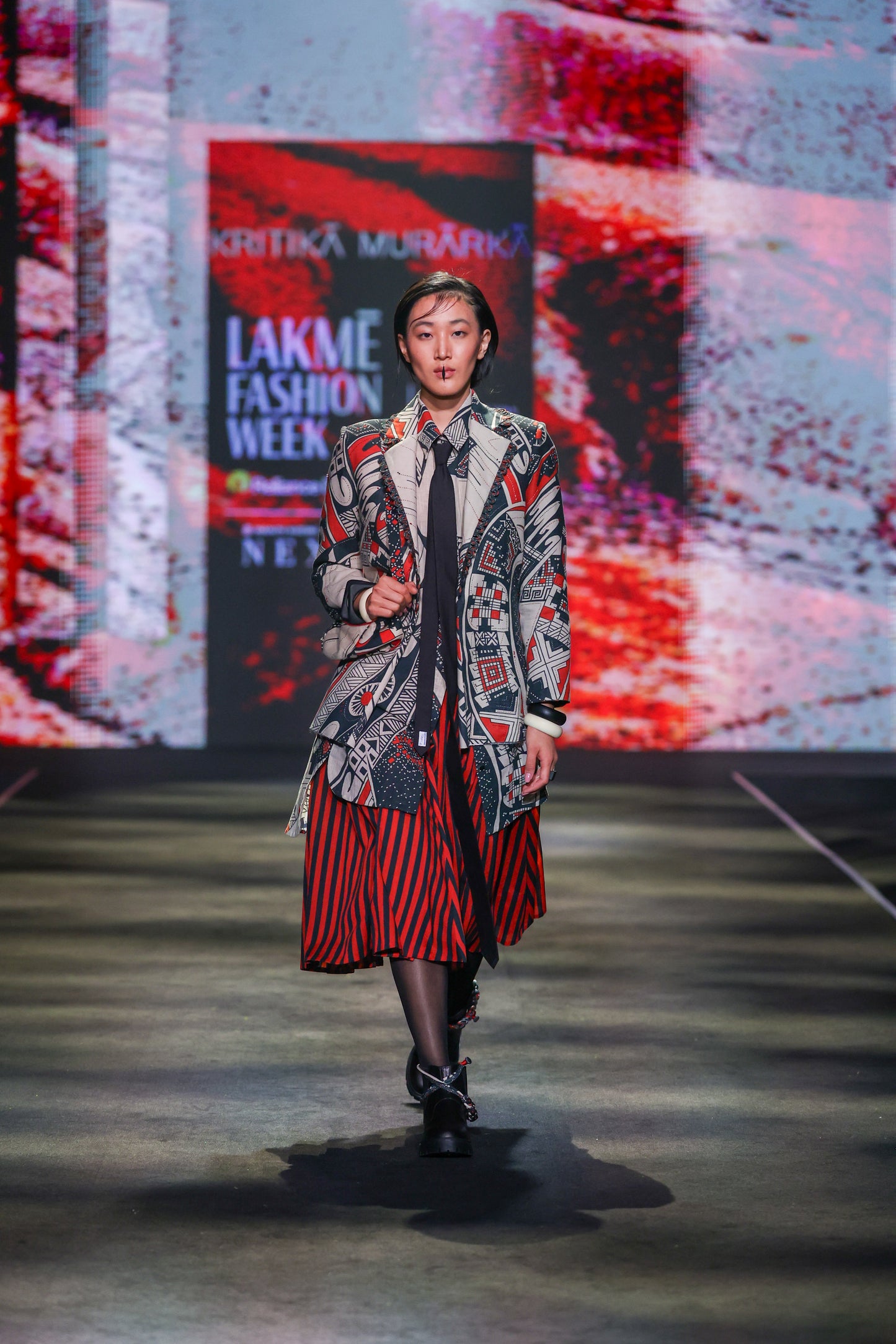 Rust Print Linen Blazer