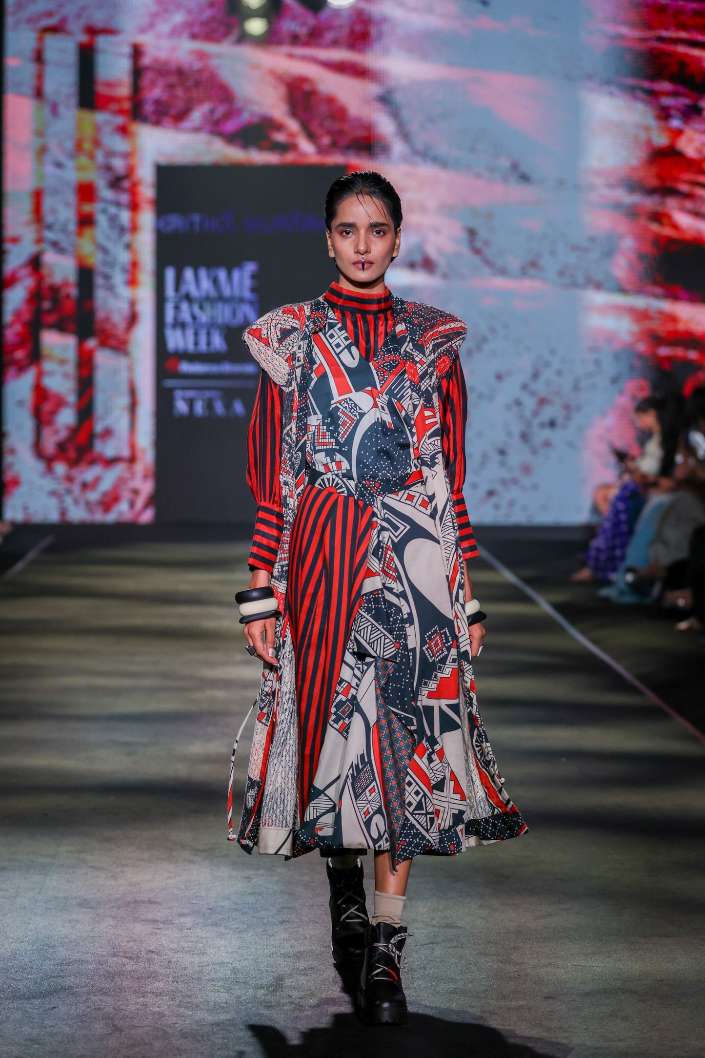 Rust Print Reversible Flap Skirt