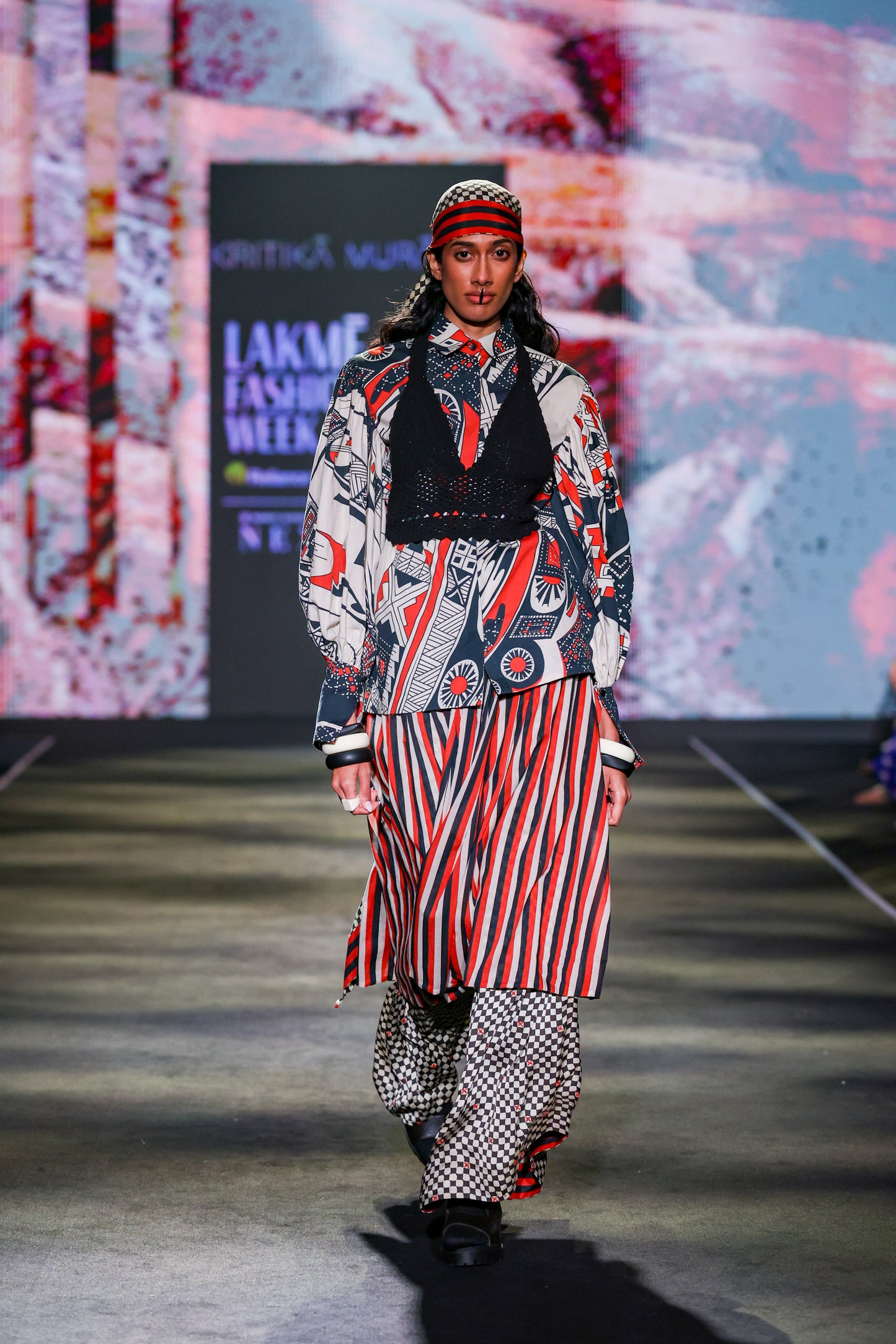 Ajrakh Check Wide Trouser