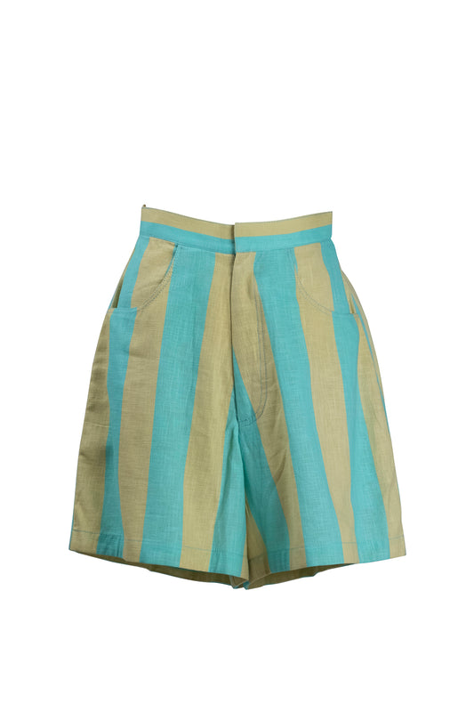 Yellow Blue Stripe Shorts
