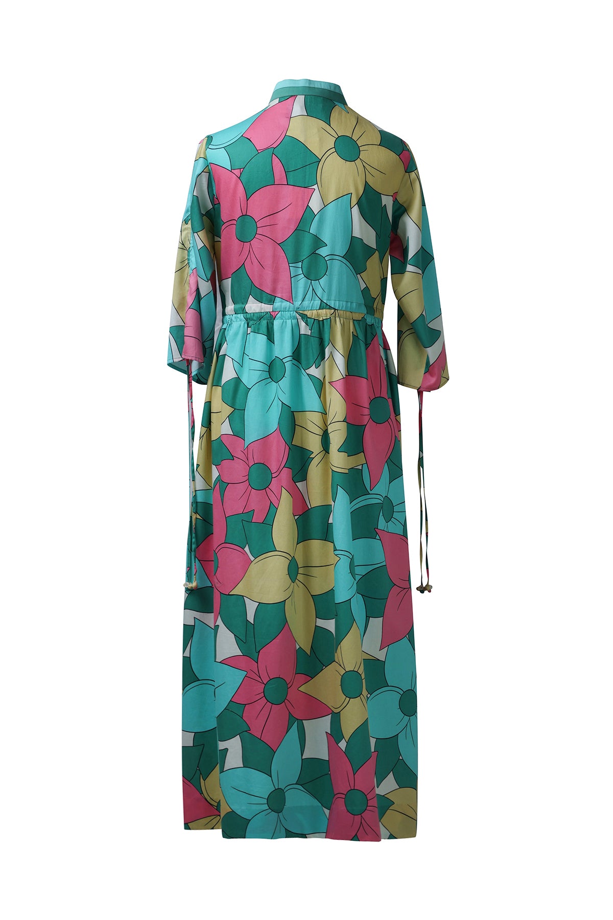 Big Floral Allover Drawstring Dress