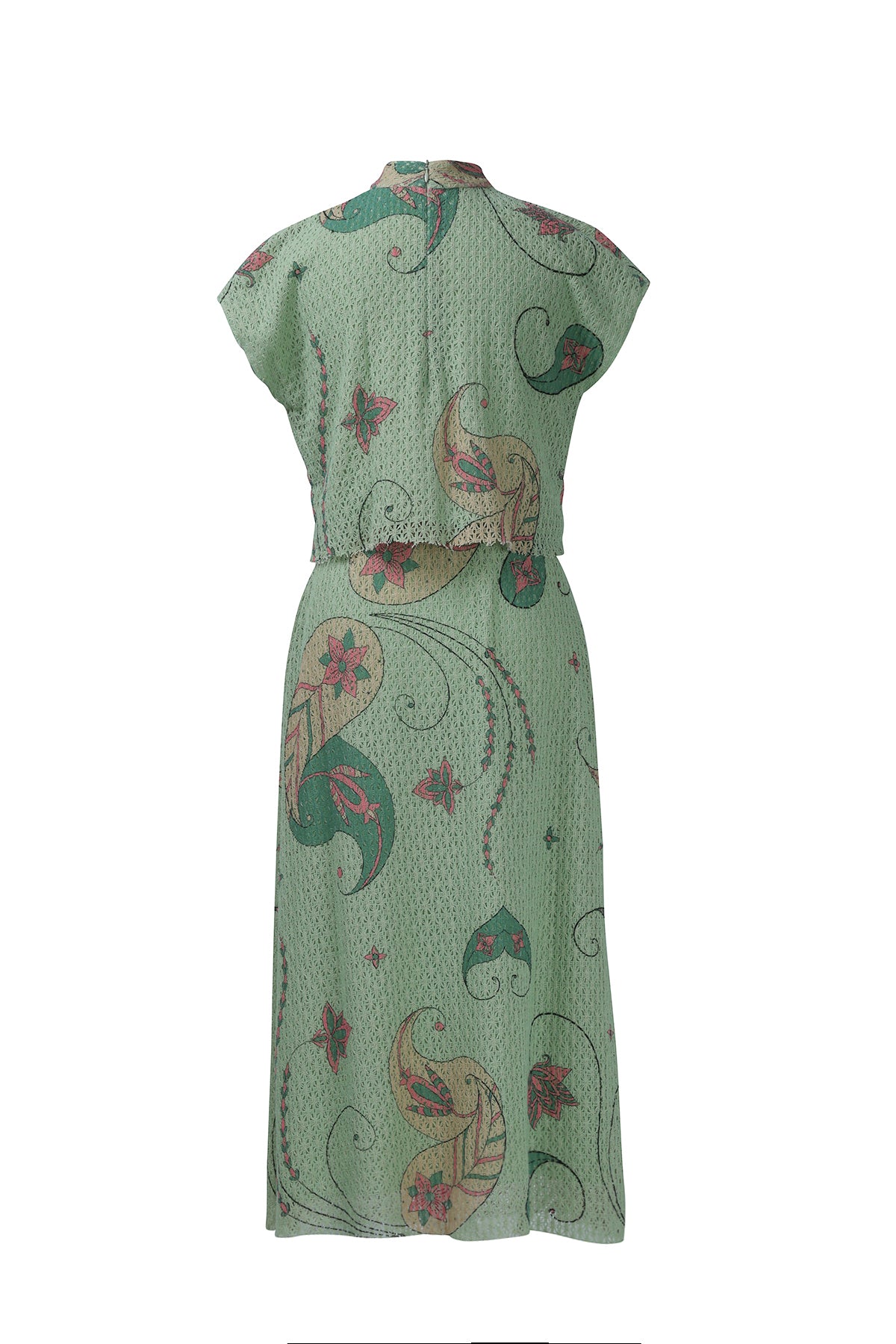Mint Green Cotton Net Skirt Top Set