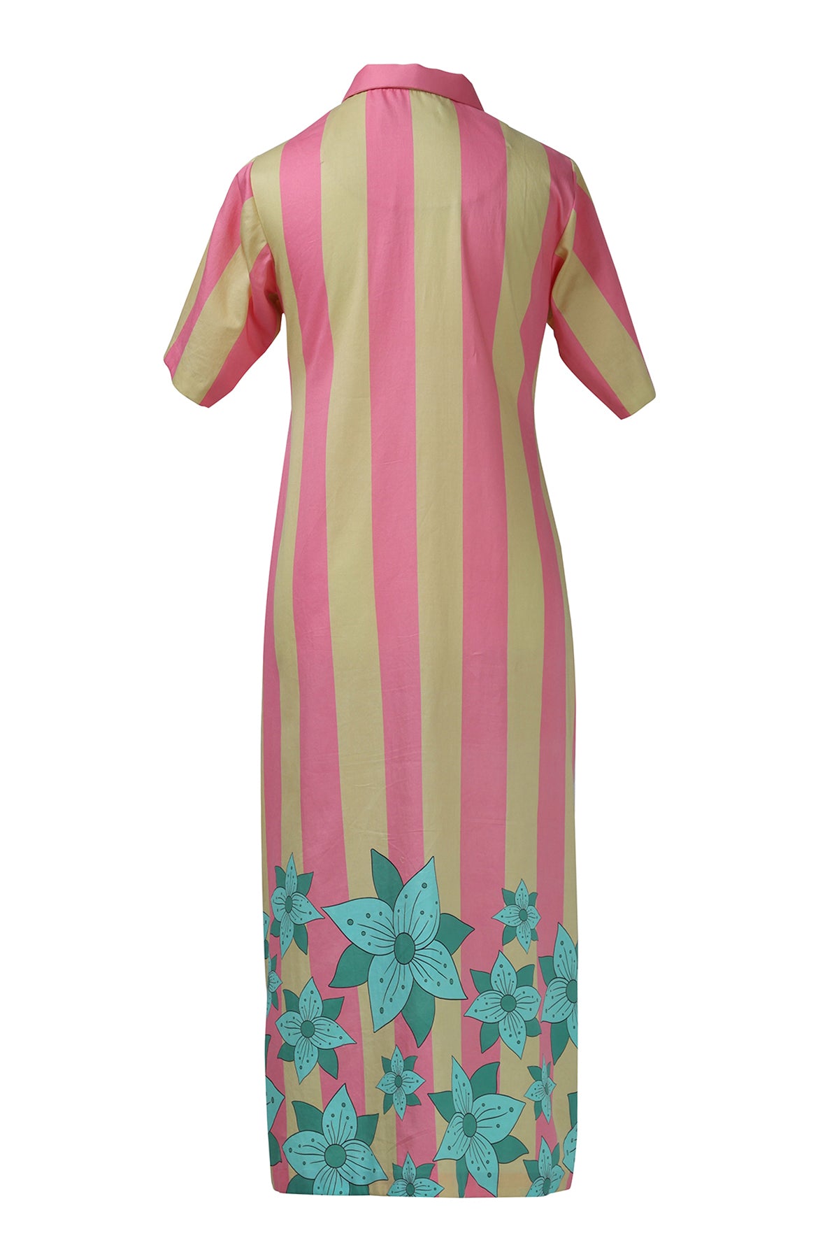 Yellow Pink Stripe Zipper Dress