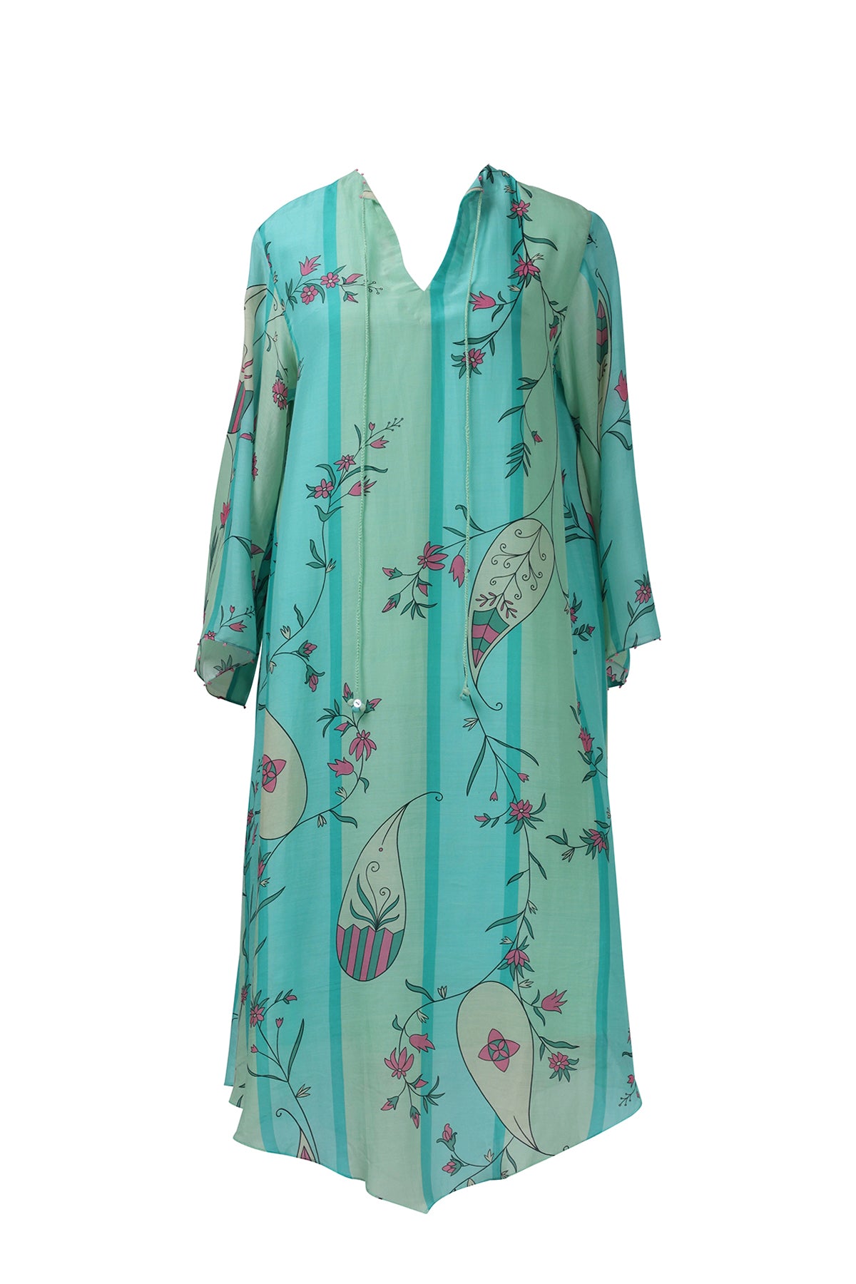 Mint Blue Stripe Tunic Dress