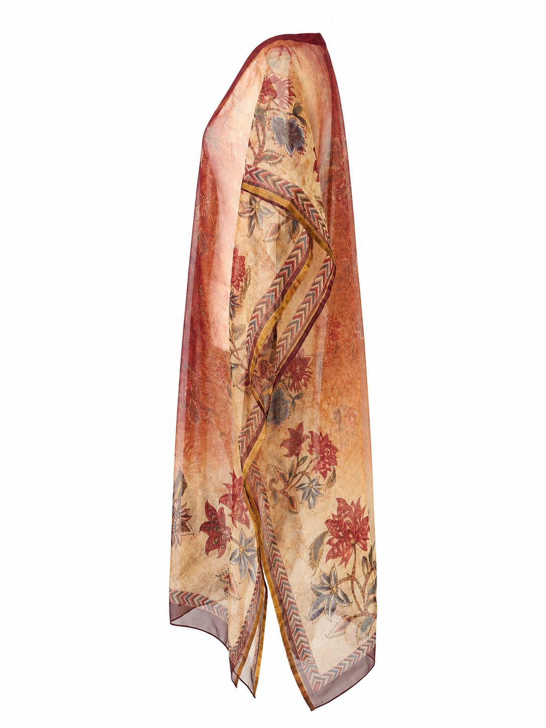 Printed Organza silk kaftan