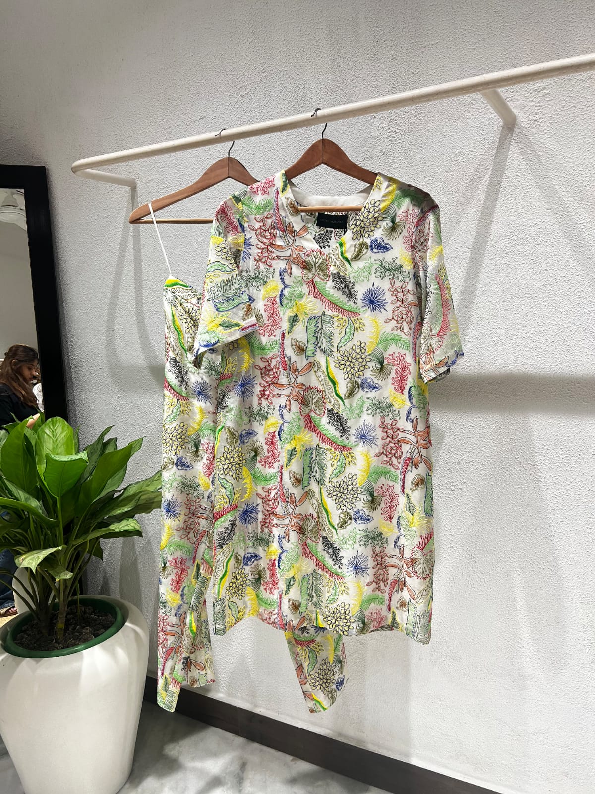 Colour Organza Tunic Pant Set