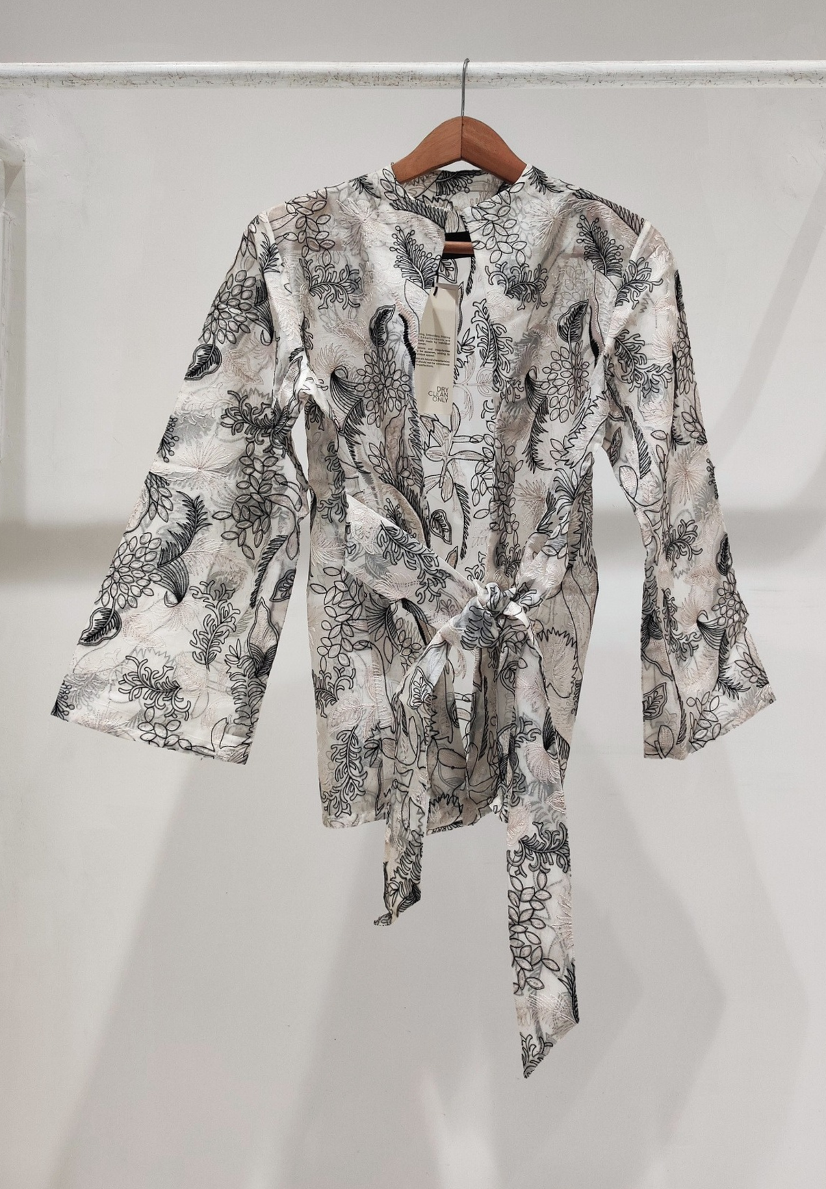 Black White Organza Wrap Top