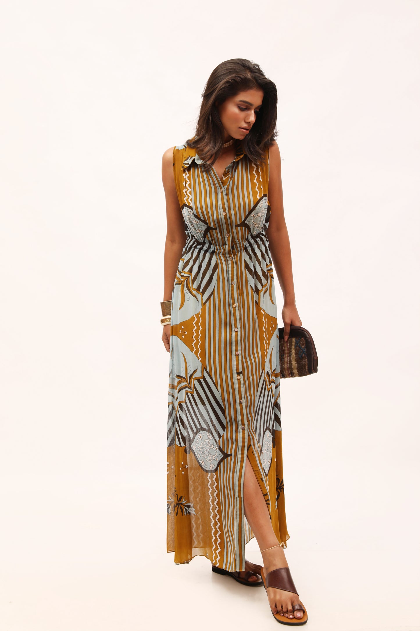 Sunset Yellow Chiffon Maxi