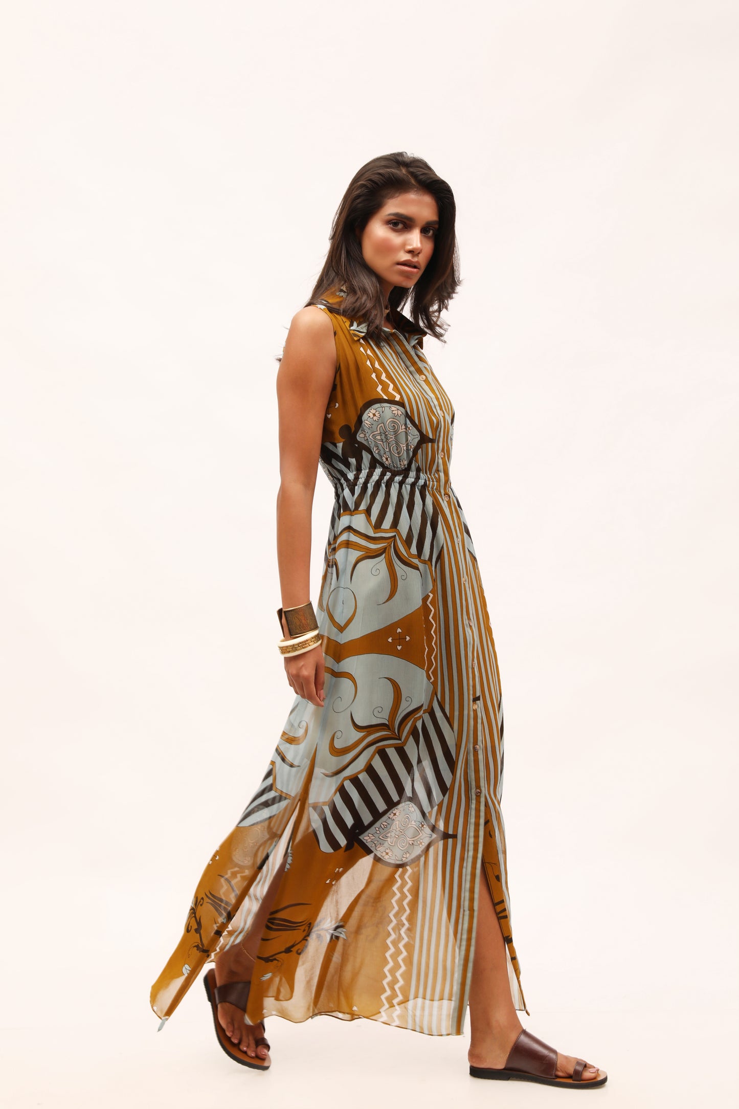 Sunset Yellow Chiffon Maxi