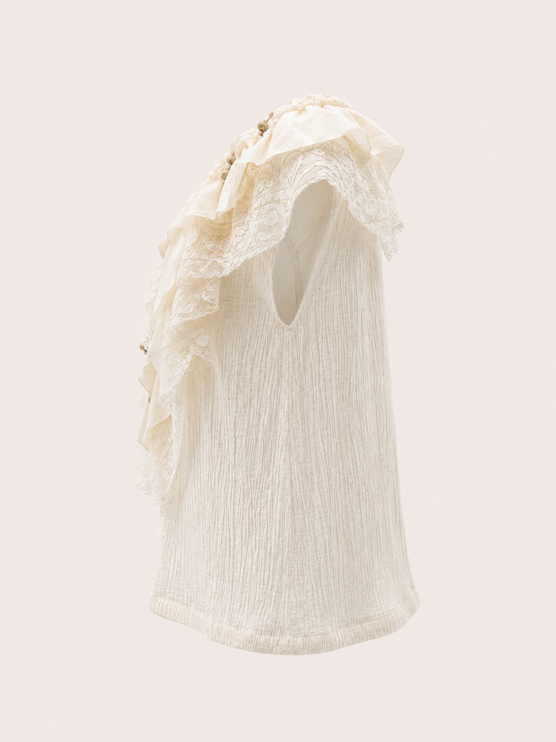 Ivory Flounce Crushed Top