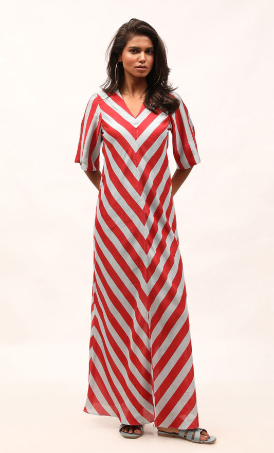 Red Blue Stripe Dress