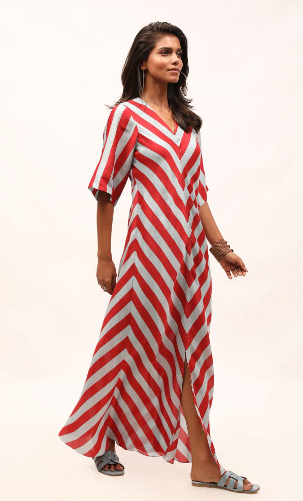 Red Blue Stripe Dress