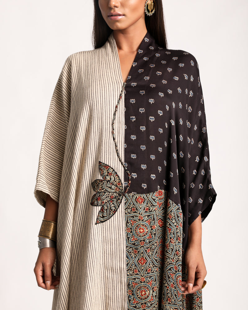 Lotus Appliqué Kaftan Dress