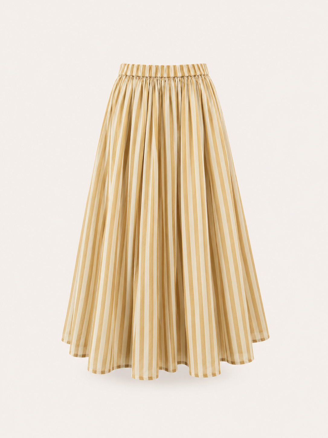 Ivory- Beige Linear Stripe Skirt