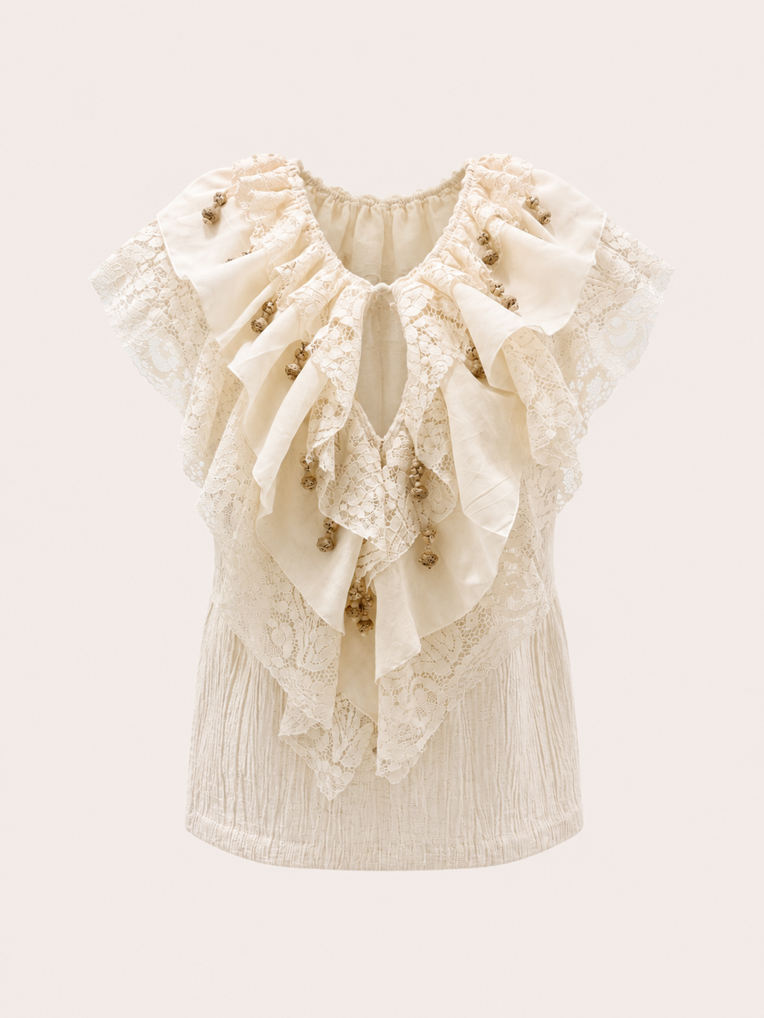 Ivory Flounce Crushed Top