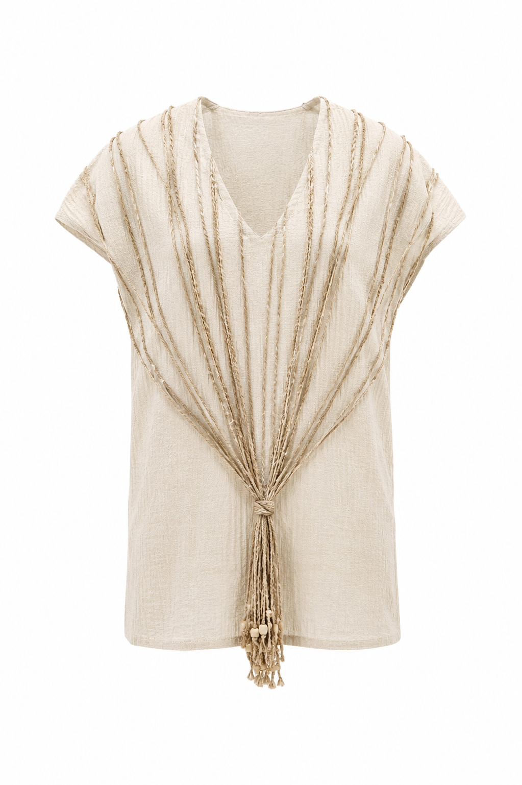 Ivory Crushed Jute-Rope Top