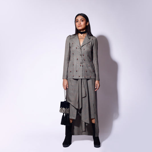 Vintage Rose Jacket Skirt Set