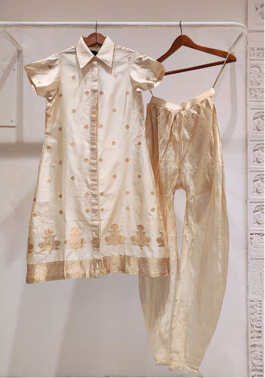 Banarasi Silk Shirt Pant Set