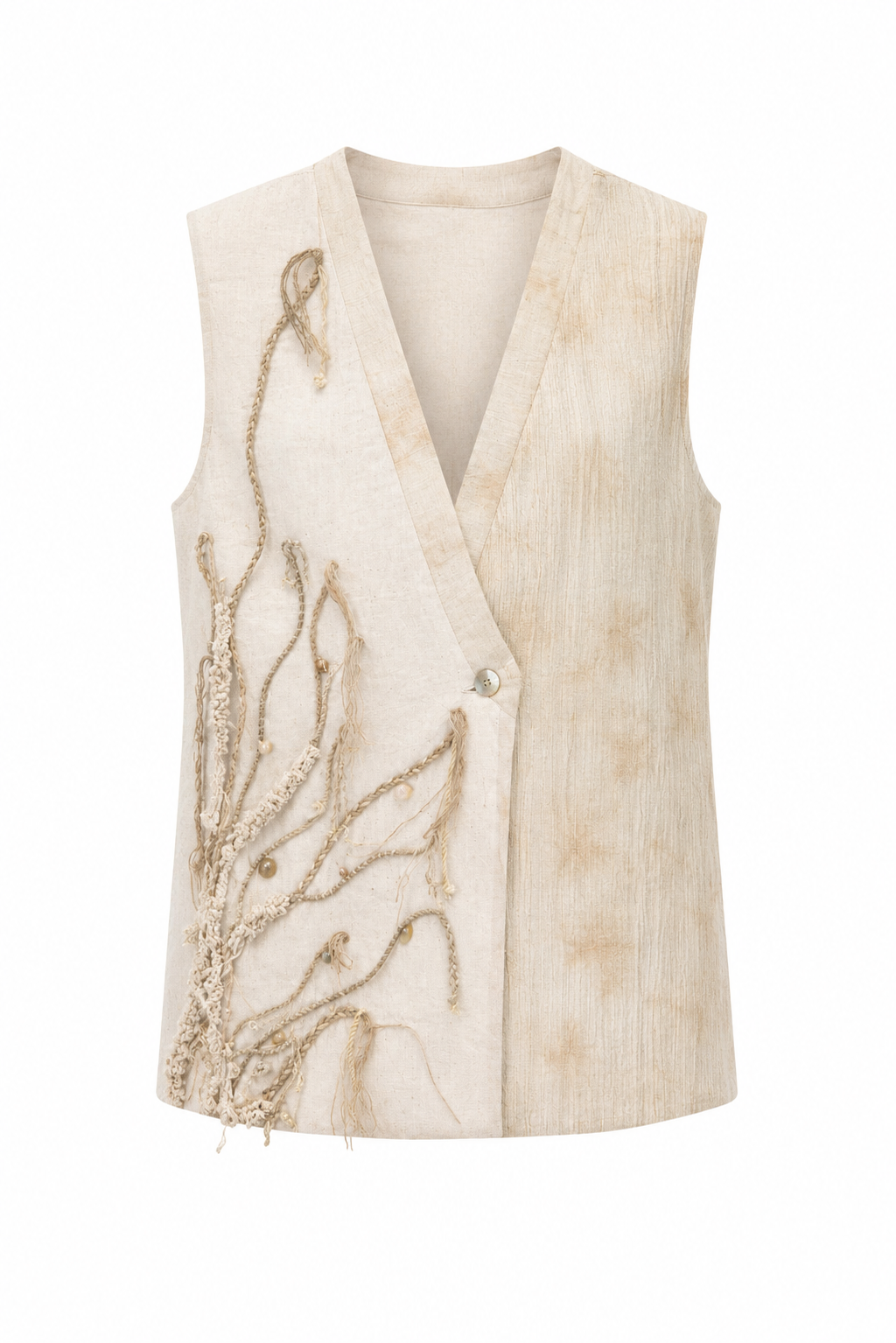 Khadi Jute Embroidered Kimono Jacket