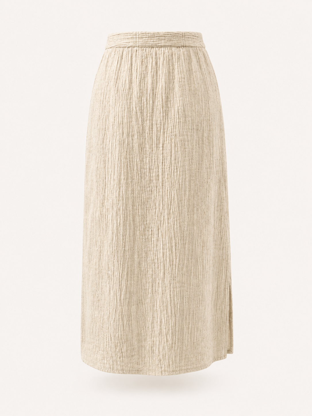 Ivory Crushed Cotton Net skirt