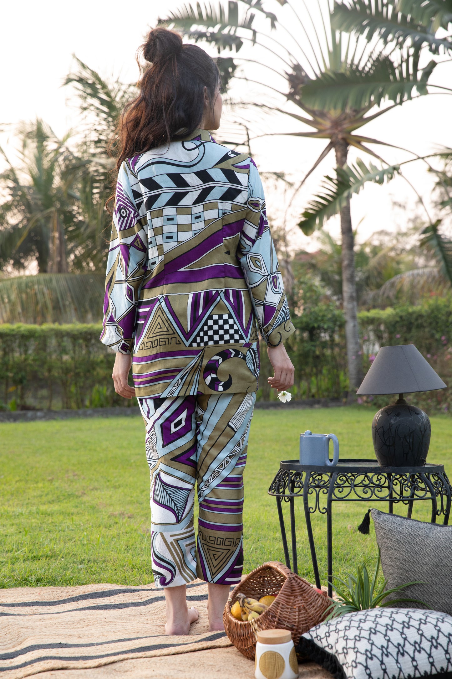 Amethyst Printed Jacket Pant Set